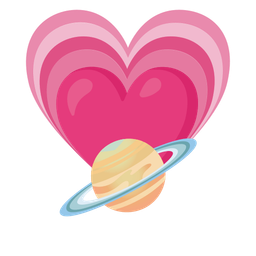 growing heart and ringed planet