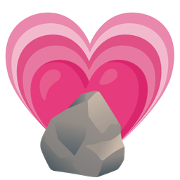 growing heart and rock