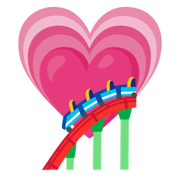 growing heart and roller coaster