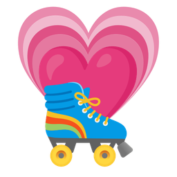 growing heart and roller skate