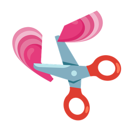 growing heart and scissors