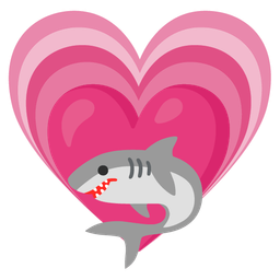 growing heart and shark
