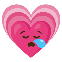 growing heart and sleepy face