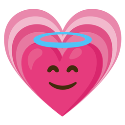 Growing heart and Smiling face with halo