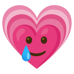 Growing heart and Smiling face with tear