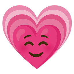 Growing heart and Smiling face