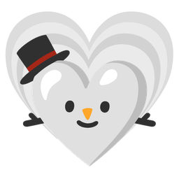 growing heart and snowman without snow