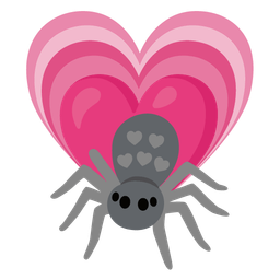 growing heart and spider