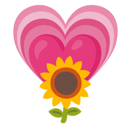 growing heart and sunflower