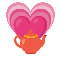 growing heart and teapot