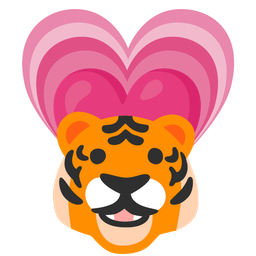 growing heart and tiger face
