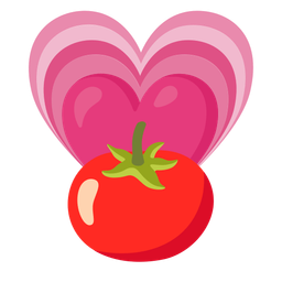 growing heart and tomato