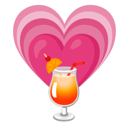 growing heart and tropical drink