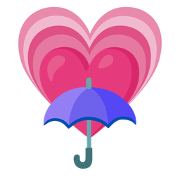 growing heart and umbrella