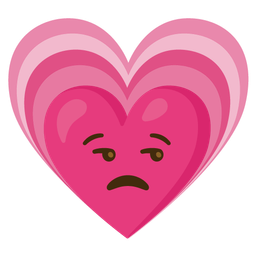 growing heart and unamused face