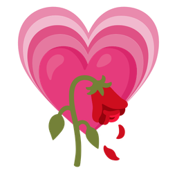 growing heart and wilted flower