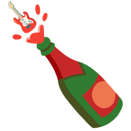 Guitar and Bottle with popping cork