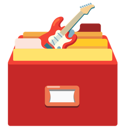 Guitar and Card file box