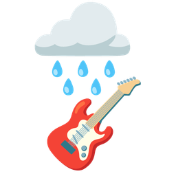 Guitar and Cloud with rain