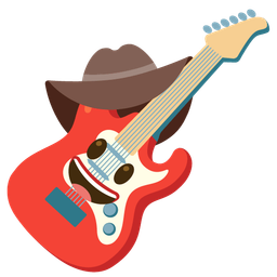 Guitar and Cowboy hat face