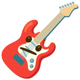 Guitar and Face with diagonal mouth