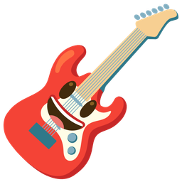 Guitar and Grinning face with big eyes