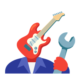 Guitar and Hammer and wrench