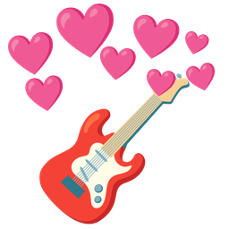Guitar and Heart with arrow