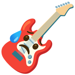 Guitar and Sad but relieved face