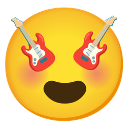 Guitar and Smiling face with heart-eyes