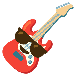 Guitar and Smiling face with sunglasses
