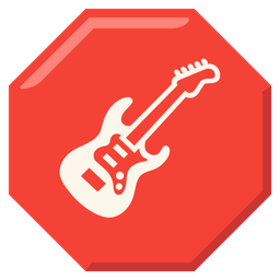 Guitar and Stop sign