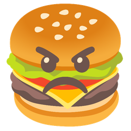 hamburger and angry face