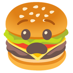 hamburger and anguished face