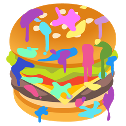 hamburger and artist palette