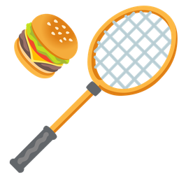 hamburger and badminton