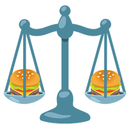 hamburger and balance scale