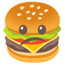 hamburger and confused face