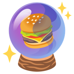 hamburger and crystal ball