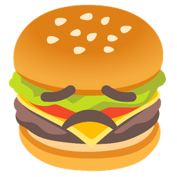 hamburger and disappointed face