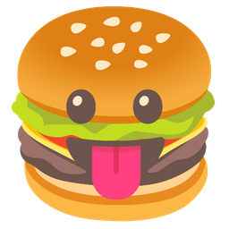 Hamburger and Face with tongue