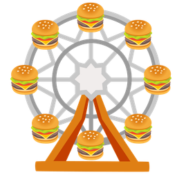 hamburger and ferris wheel