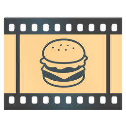 hamburger and film frames
