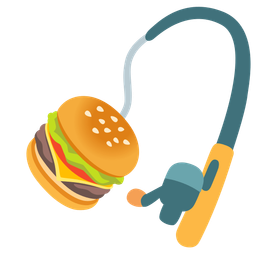 hamburger and fishing pole