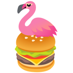 hamburger and flamingo