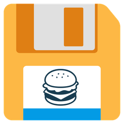 hamburger and floppy disk