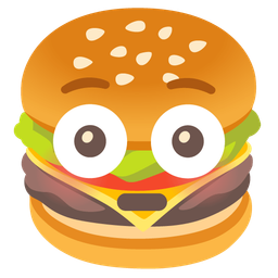 hamburger and flushed face