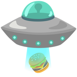 hamburger and flying saucer