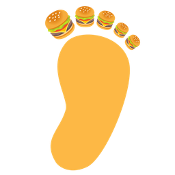 hamburger and footprints