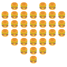 hamburger and heart suit